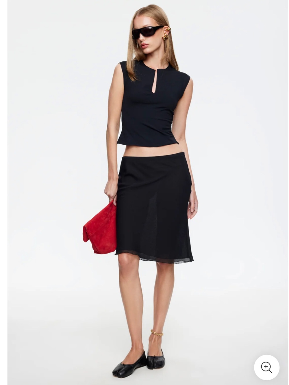 Lioness Black Obsidian shoreline Midi Skirt Xs